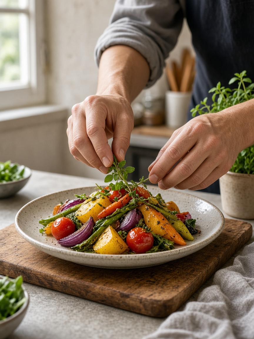 Anrichten eines Gerichts bei DishPlate in Reisenberg